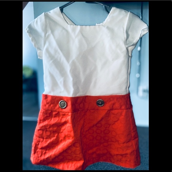 2 Piece orange & white jacket + dress - Picture 3 of 5